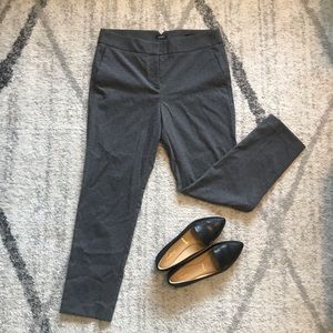 LOFT Ankle Pants, Grey with Small Black Polka Dots